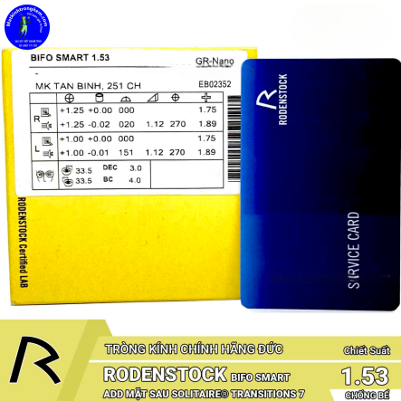 HAI TRÒNG RODENSTOCK 1.53TRIVEX BIFO SMART ADD MẶT SAU Chính Hãng