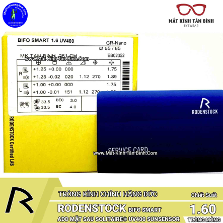 HAI TRÒNG RODENSTOCK 1.60 BIFO SMART ADD MẶT SAU Chính Hãng