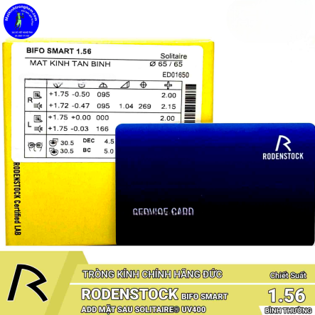 HAI TRÒNG RODENSTOCK 1.56 BIFO SMART ADD MẶT SAU Chính Hãng