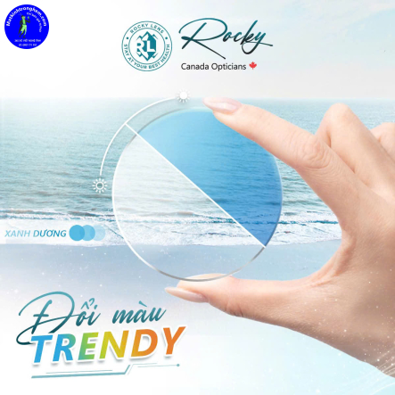TRÒNG KÍNH ĐỔI MÀU TRENDY ROCKY CANADA 1.56- ĐỔI MÀU XANH BLUE