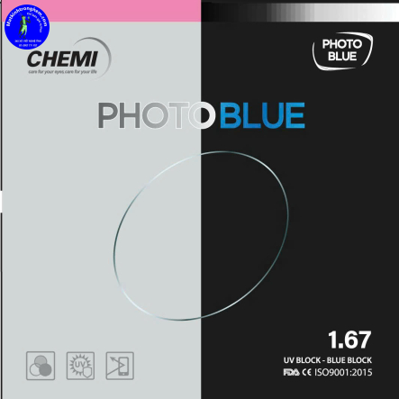 TRÒNG KÍNH ĐỔI MÀU CẮT ÁNH SÁNG XANH CHEMI HÀN CHIẾT SUẤT 1.67- ĐỔI MÀU KHÓI