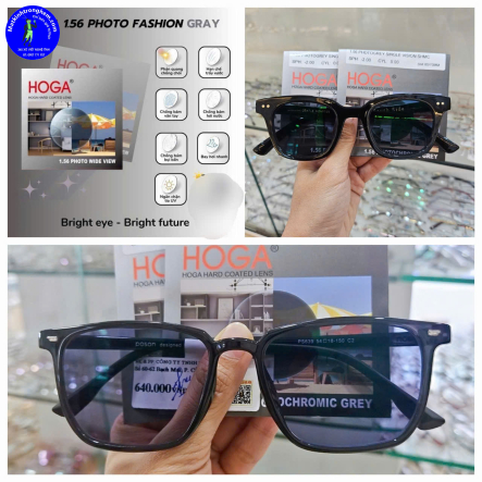 TRÒNG ĐỔI MÀU CHỐNG UV HOGA VIỆT NAM- CHIẾT SUẤT 1.56- ĐỔI MÀU KHÓI