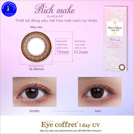 KÍNH ÁP TRÒNG MÀU 1 NGÀY RICH MAKE- SEED NHẬT