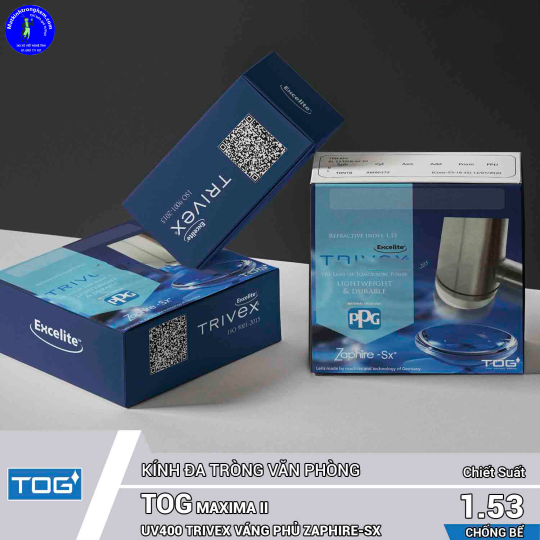 KÍNH ĐA TRÒNG VĂN PHÒNG TOG 1.53TRIVEX MAXIMA II Chính Hãng