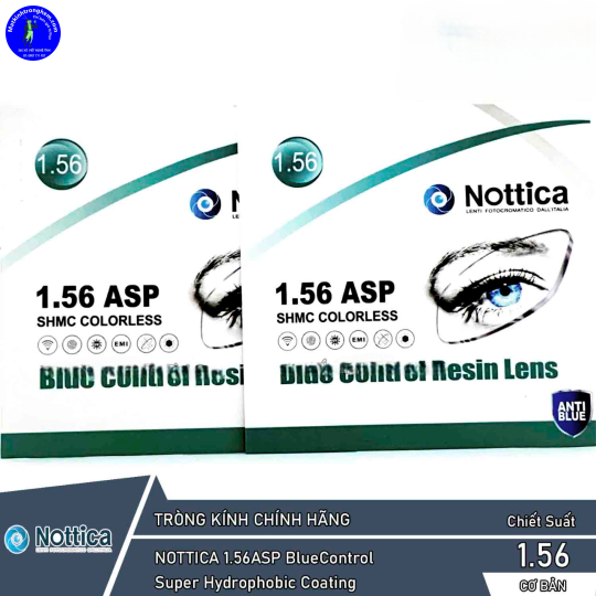 Tròng Kính Nottica 1.56ASP BlueControl SHMC Chính Hãng