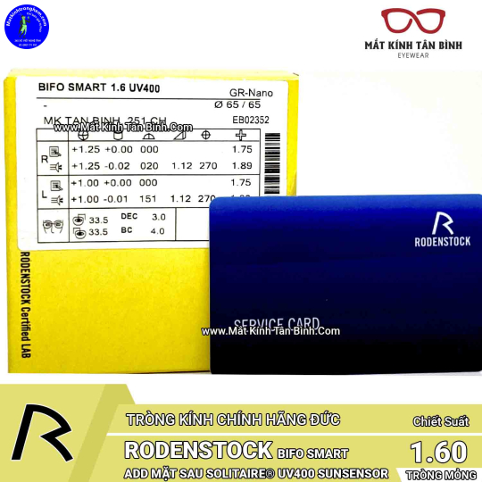 HAI TRÒNG RODENSTOCK 1.60 BIFO SMART ADD MẶT SAU Chính Hãng