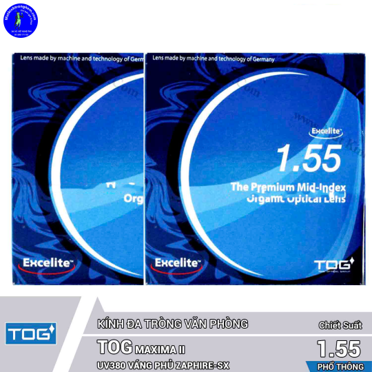 KÍNH ĐA TRÒNG VĂN PHÒNG TOG 1.55 UV380 MAXIMA II Chính Hãng