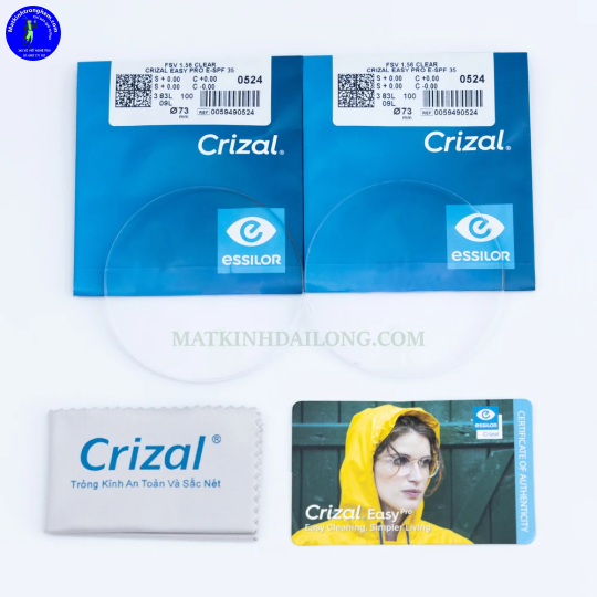Tròng Kính Essilor 1.56SPH Crizal EasyPro Chính Hãng