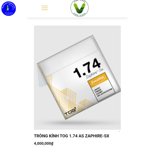 TRÒNG KÍNH SIÊU MỎNG CHIẾT SUẤT 1.74 EXCELITE TOG- KO NGĂN ÁNH SÁNG XANH